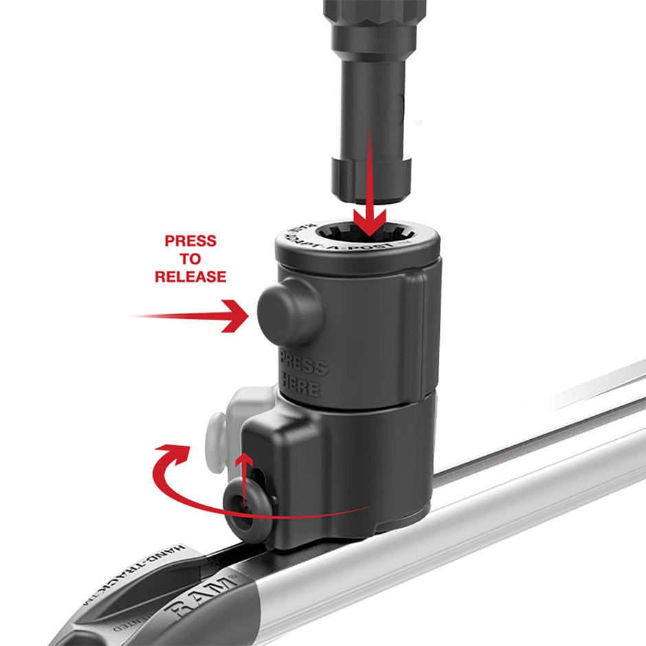 RAM Mount RAM Tube Jr Holder wUniversal AdaptAPost Track Base  6 Post RAP390AAPUTU