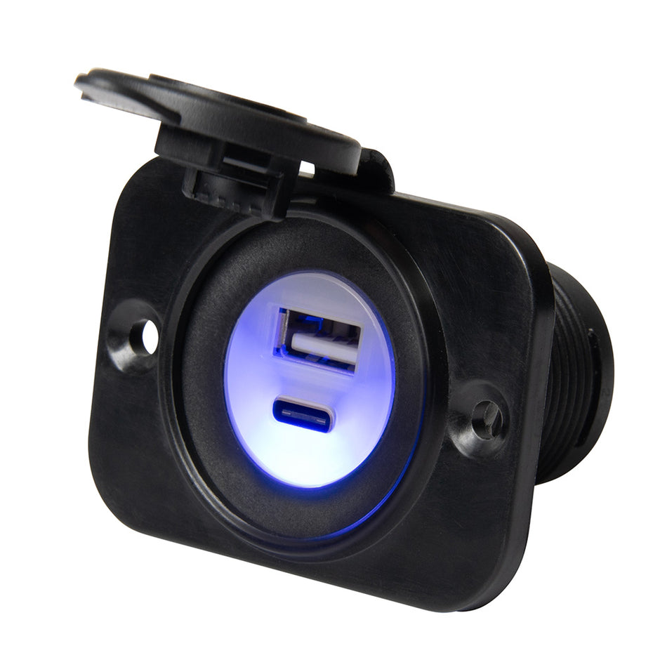 Marinco Sealink Dual USBAC Combo Charger 12VDUSBAC