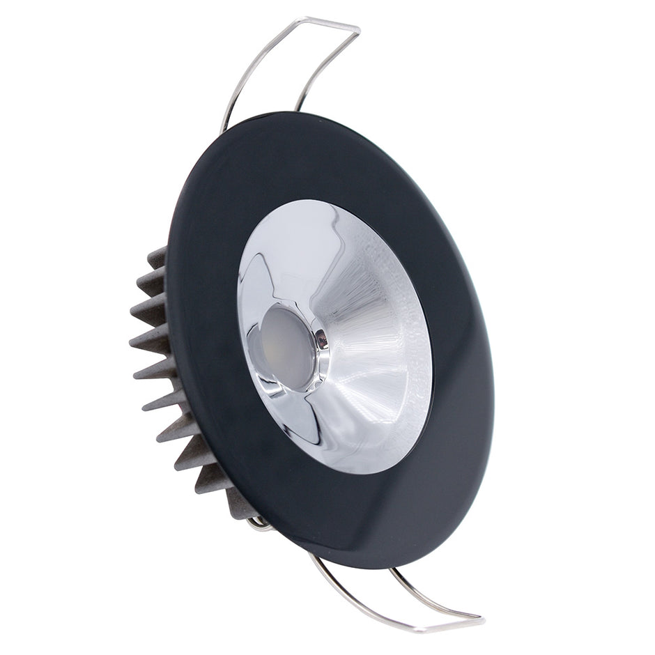 Lumitec Illusion Flush Mount LED Down Light  White  NonDimming  Black Housing  Chrome Reflector 117163