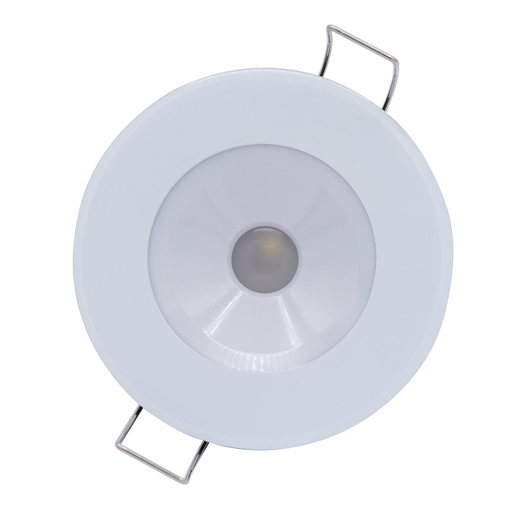 Lumitec Illusion Flush Mount LED Down Light  Warm White  Dimming  White Housing 117129