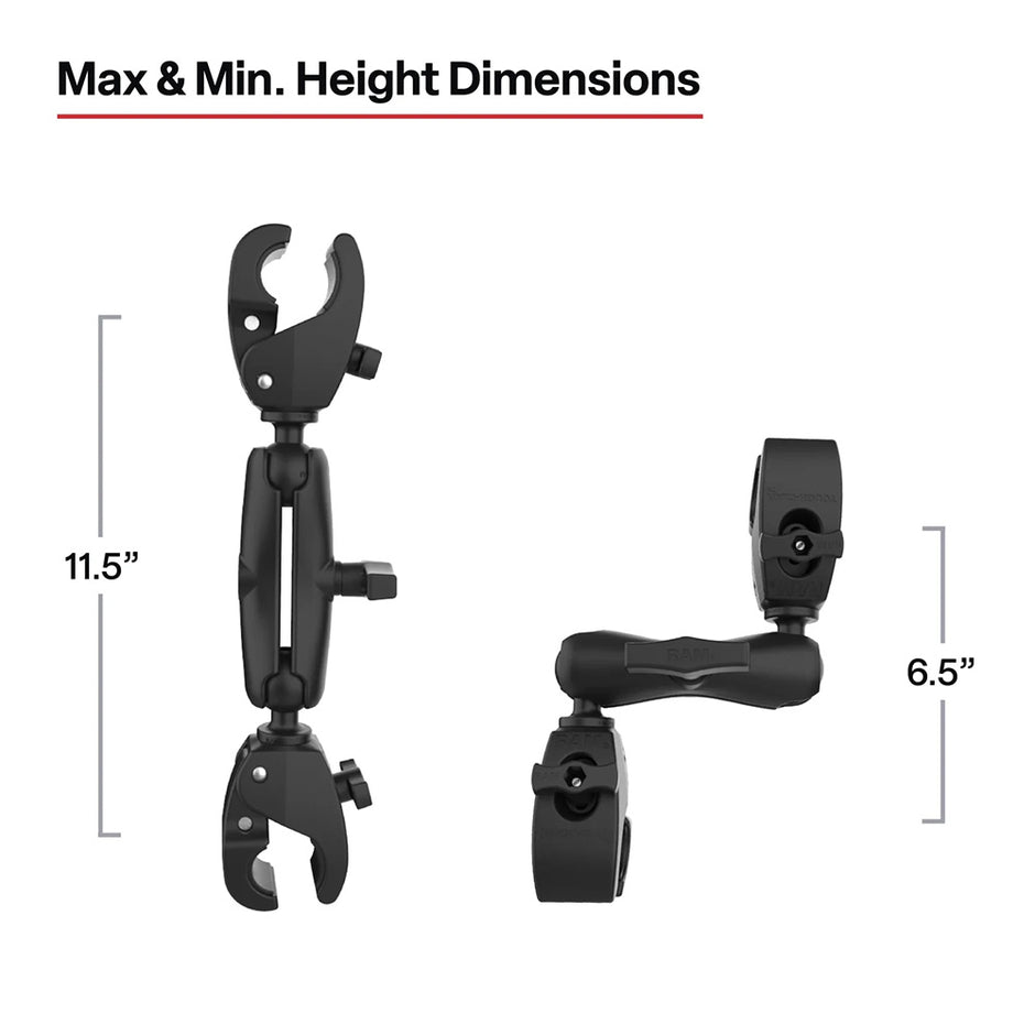RAM Mount RAM Trolling Motor Stabilizer wToughClaw 1  16 Clamp Bases RAP404404U