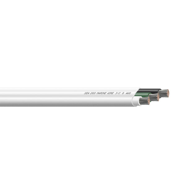 SeaDog 63 AWG Flat Triplex Wire  WhiteGreenBlack  50 8006301