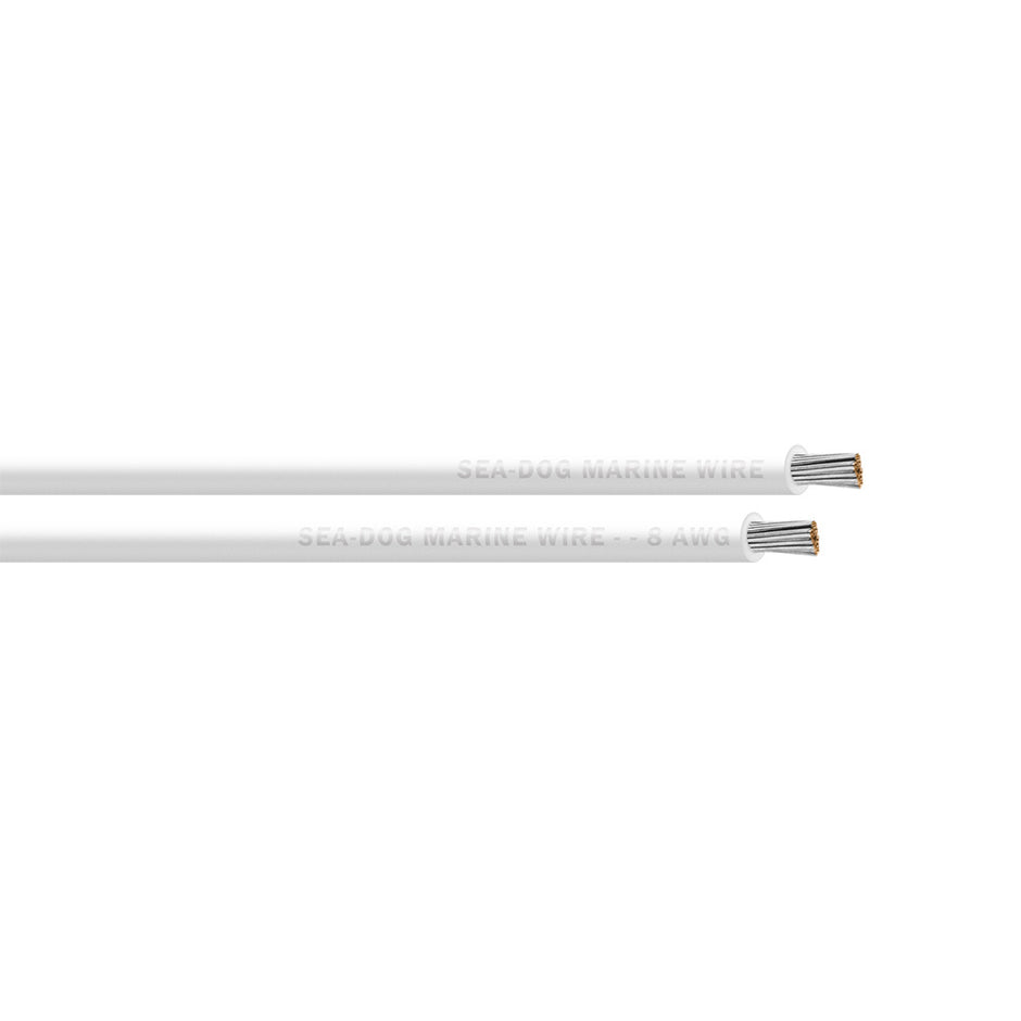 SeaDog 8 AWG White Primary Wire  50 8008051