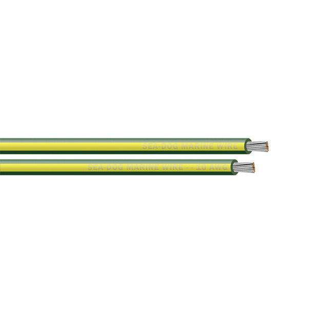 SeaDog 10 AWG GreenYellow Stripe Primary Wire  100 8010142