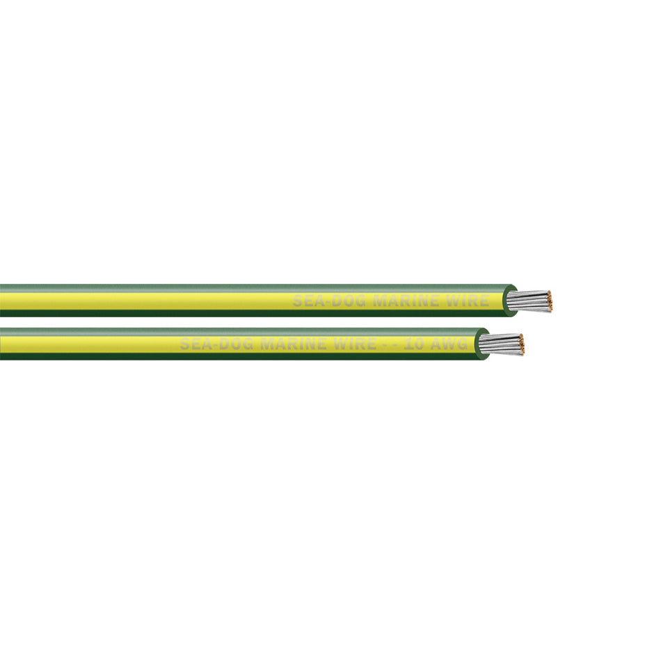 SeaDog 10 AWG GreenYellow Stripe Primary Wire  250 8010144