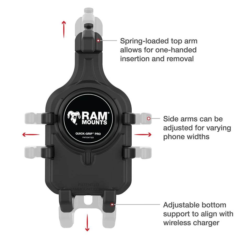 Ram Mount RAM QuickGrip Pro Phone Holder wBall  Vibration Damper RAMHOLPD5BVU