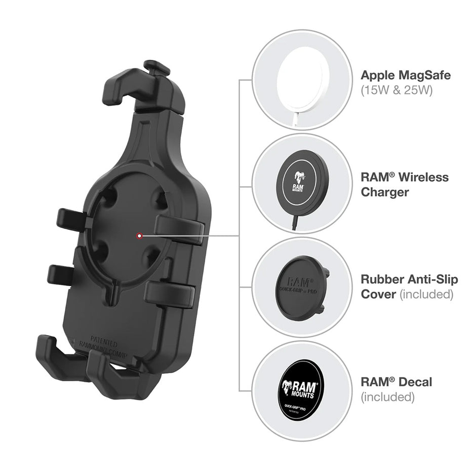 Ram Mount RAM QuickGrip Pro Phone Holder wBall  Vibration Damper RAMHOLPD5BVU