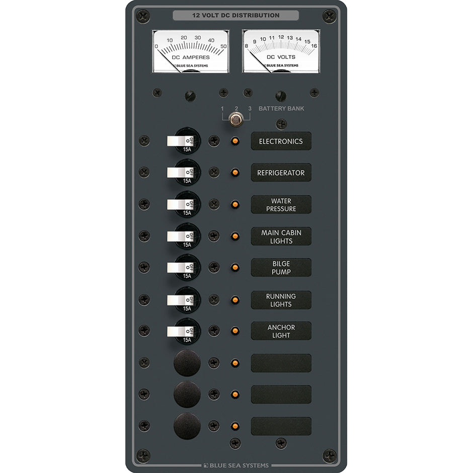 Blue Sea 8082 DC 10 Position Toggle Branch Circuit Breaker Panel 8082
