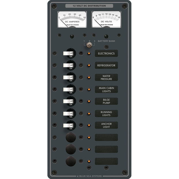 Blue Sea 8082 DC 10 Position Toggle Branch Circuit Breaker Panel 8082