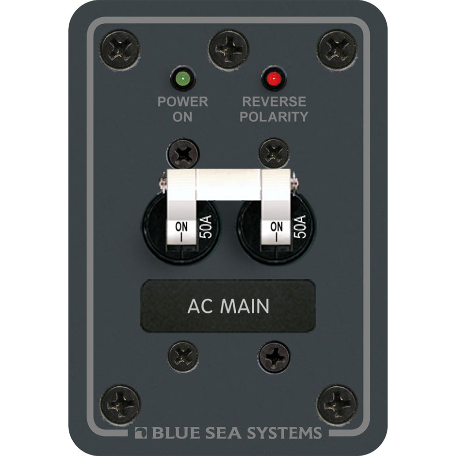 Blue Sea 8079 AC Main Only Circuit Breaker Panel  White Switches 8079