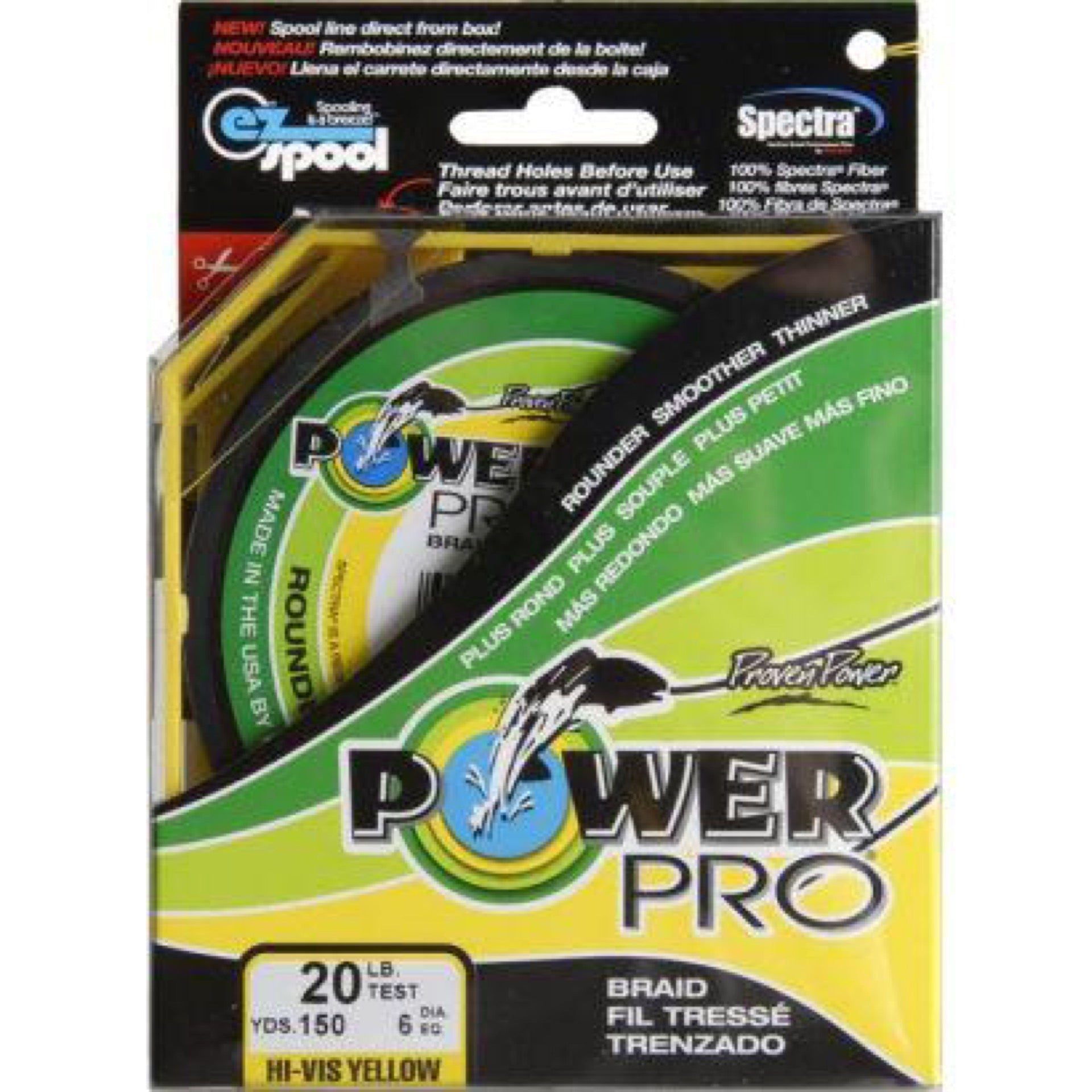 PowerPro Braided Fishing Line 20 lb 150yd YLW
