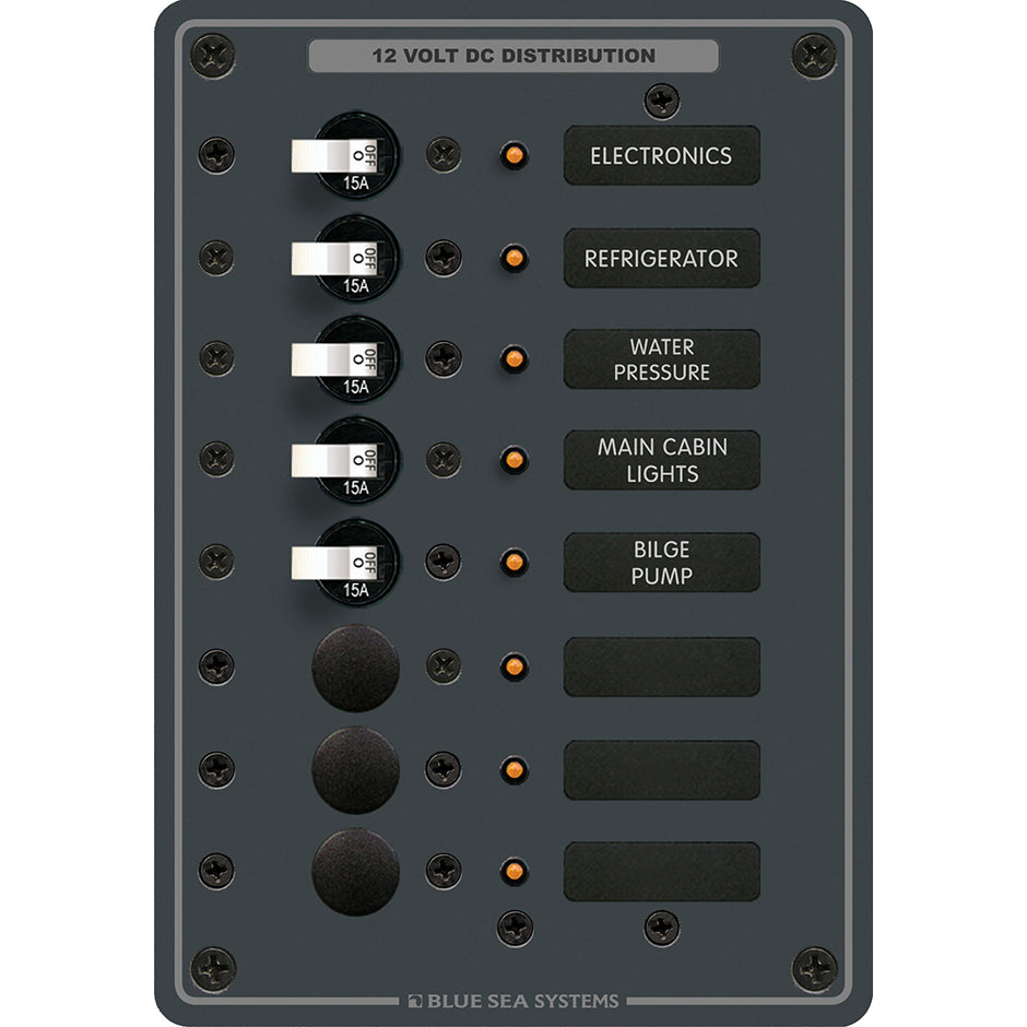 Blue Sea 8023 DC 8 Position Circuit Breaker  White Switches 8023