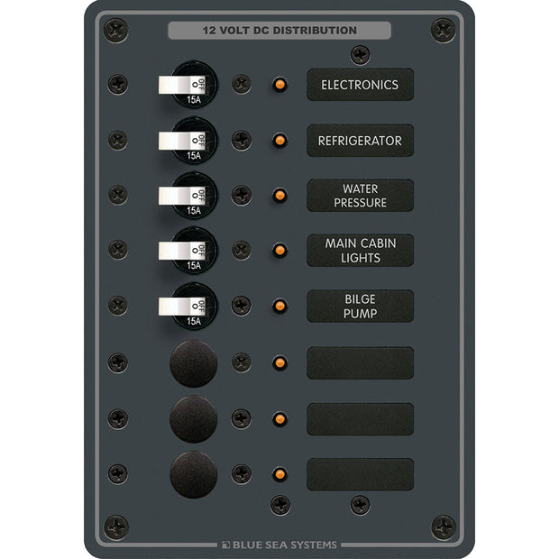 Blue Sea 8023 DC 8 Position Circuit Breaker  White Switches 8023