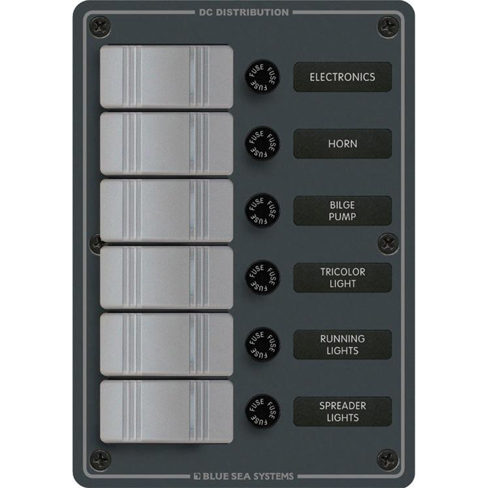 Blue Sea 8053 Slate Grey  6 Position  Vertical 8053