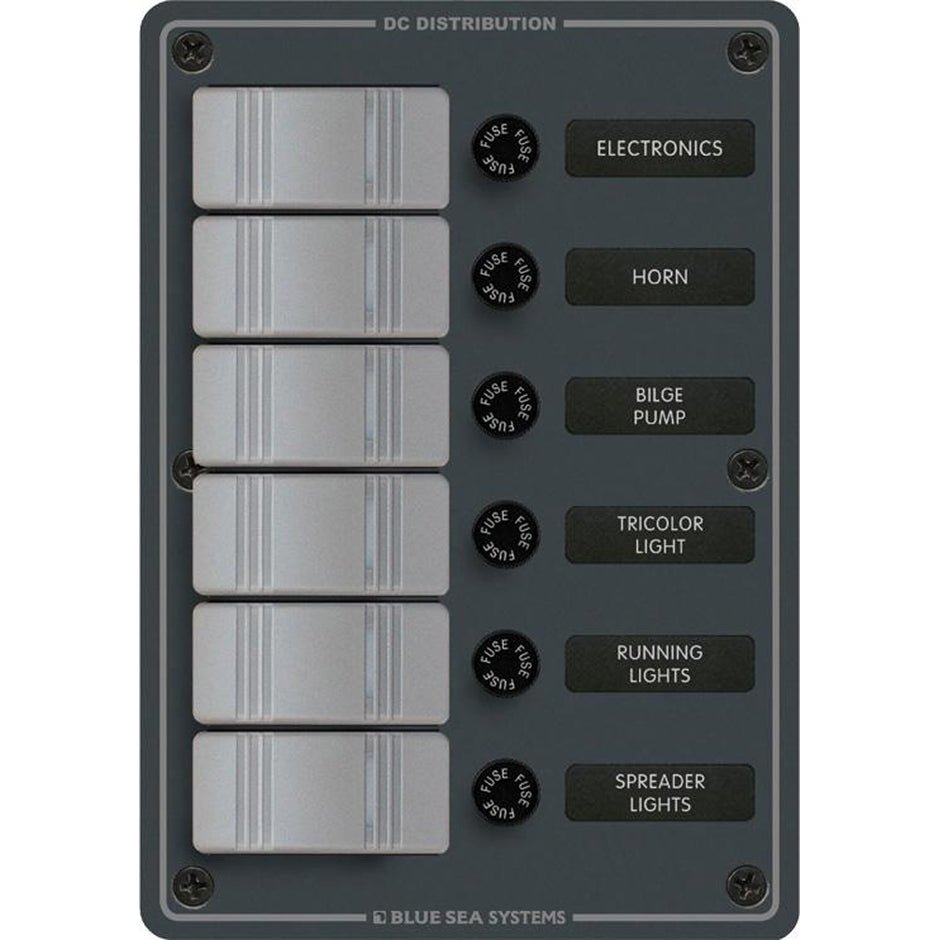 Blue Sea 8053 Slate Grey  6 Position  Vertical 8053