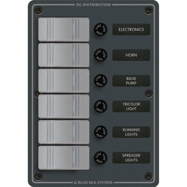 Blue Sea 8053 Slate Grey  6 Position  Vertical 8053