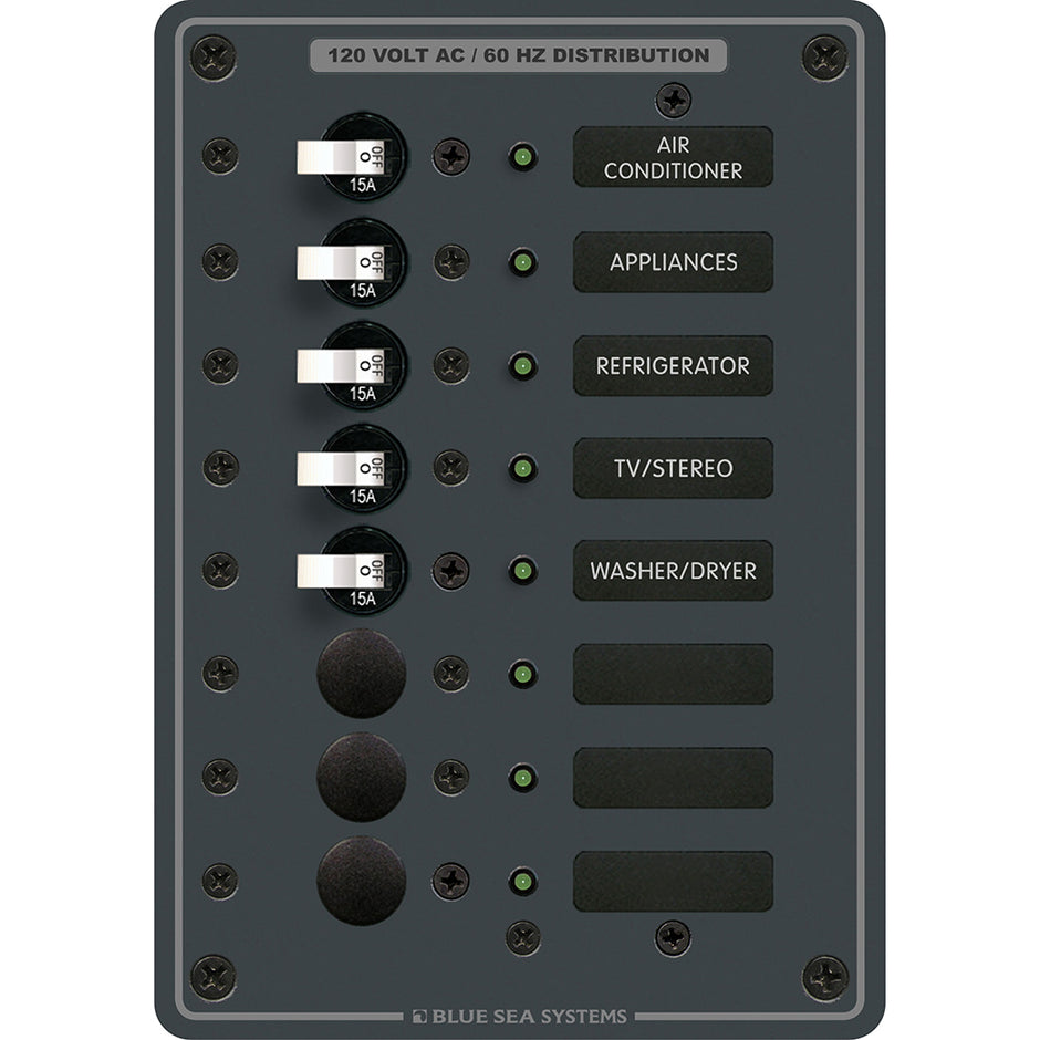 Blue Sea 8059 AC 8 Position Toggle Circuit Breaker Panel 8059