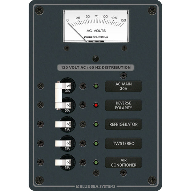 Blue Sea 8043 AC Main 3 Positions Toggle Circuit Breaker Panel  White Switches 8043