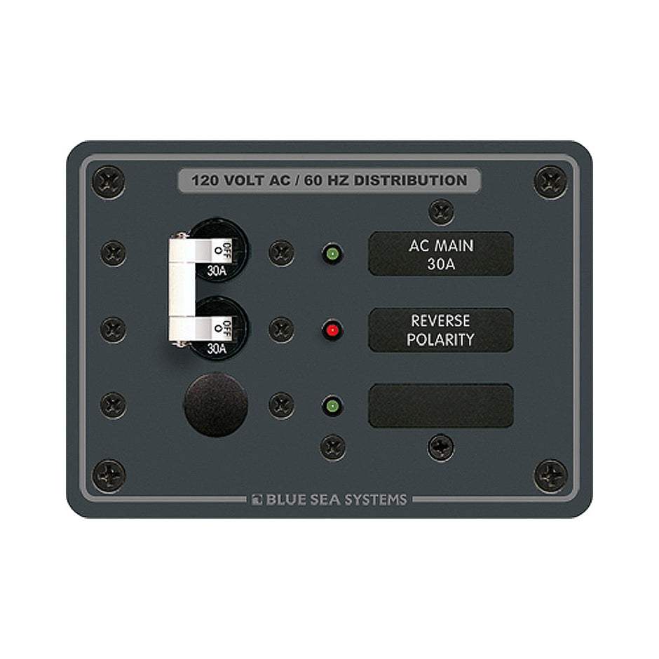 Blue Sea 8029 AC Main 1 Position Breaker Panel  White Switches 8029