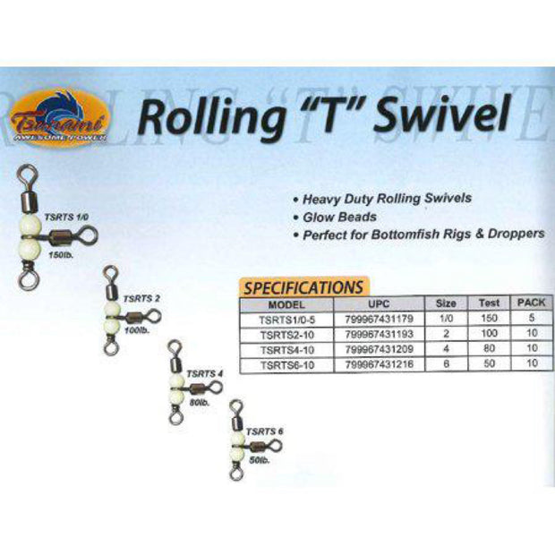 Tsunami Beaded Rolling Swivel w/ Glow Beads