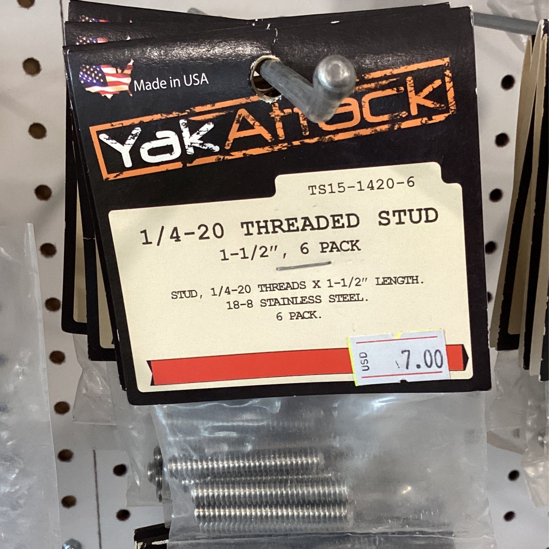 CP YakAttack 1/4-20 x 1.5'' Stud, 6 Pack (TS15-1420-6)