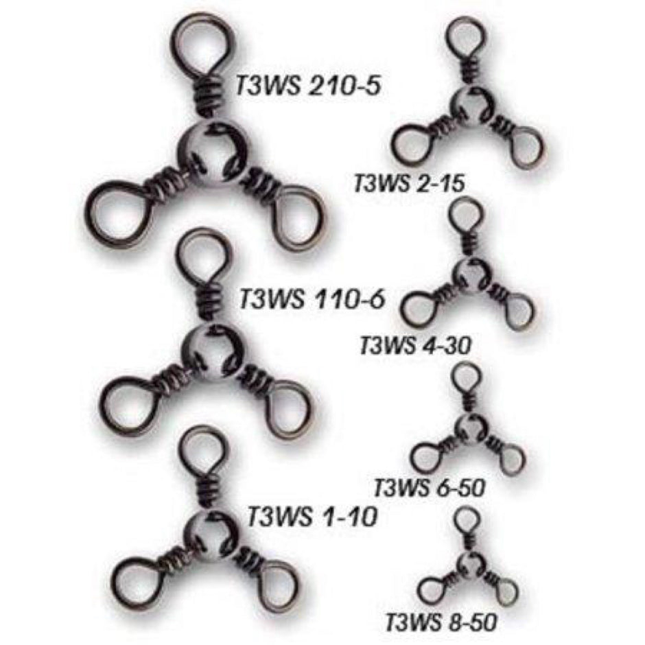 Tsunami Stainless Steel Terminal Tackle Three 3 Way Swivel