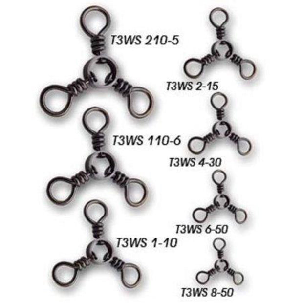 Tsunami Stainless Steel Terminal Tackle Three 3 Way Swivel