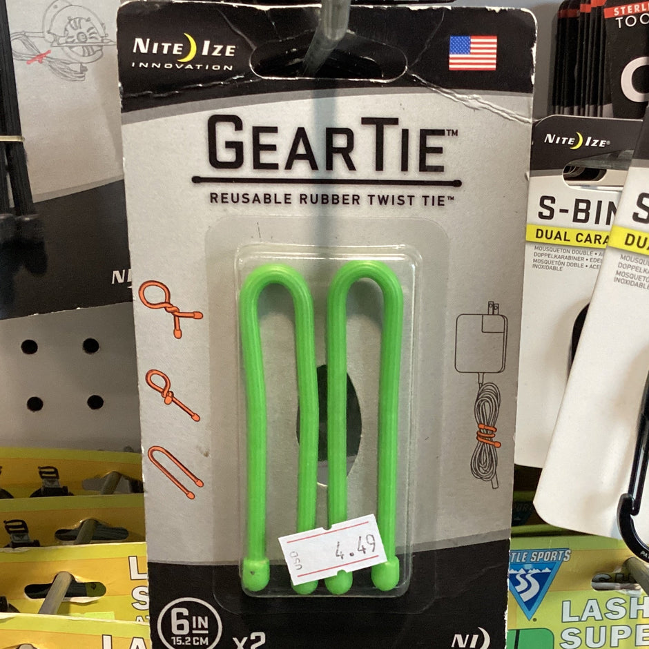 CP Nite Ize GT6-2PK-17 Gear Tie 6" Twist Tie-Lime 6" 2pk Twist Tie