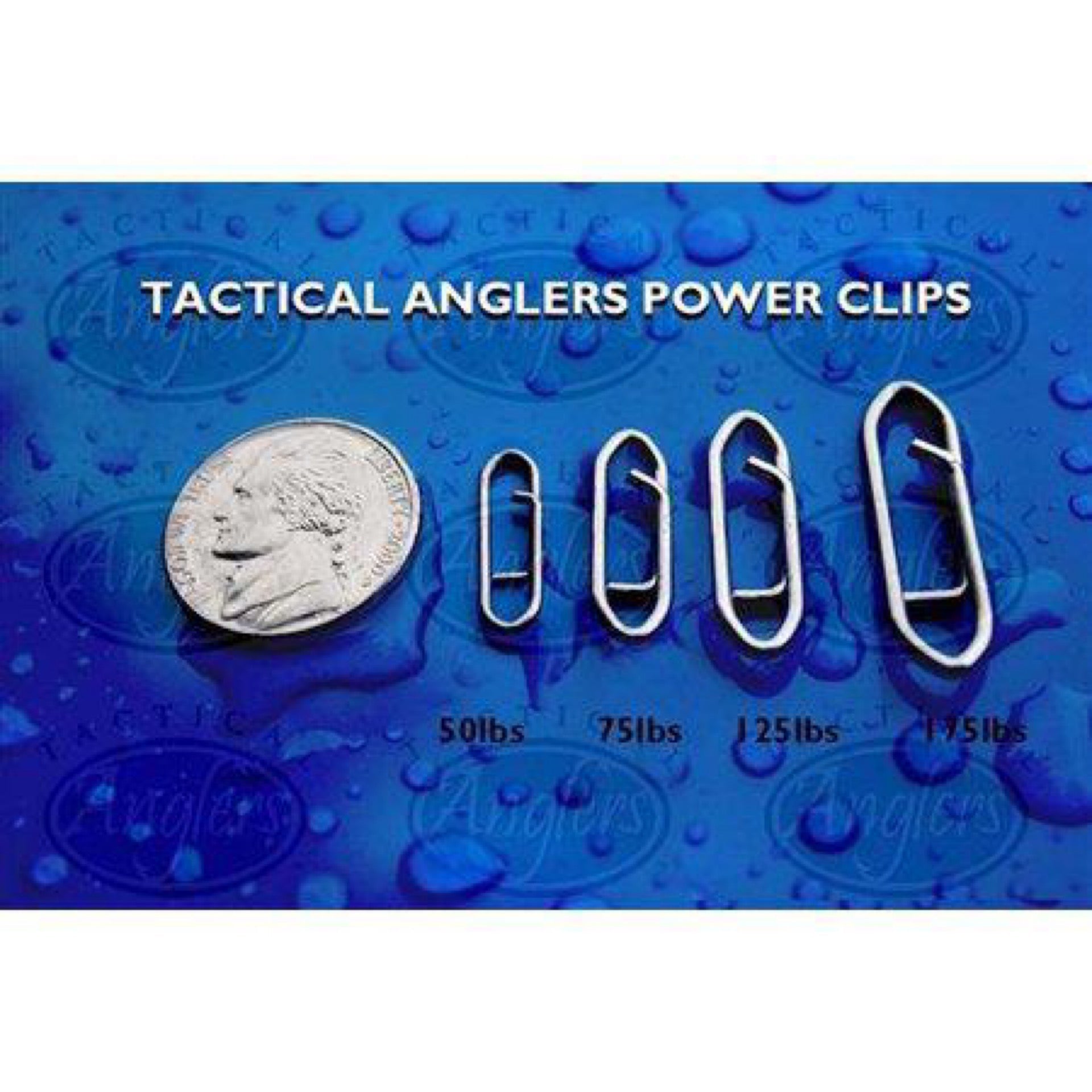 Tactical Anglers Power Clips Paperclip Fishing Lure Fast Snap 10 Per Pack 75 lb