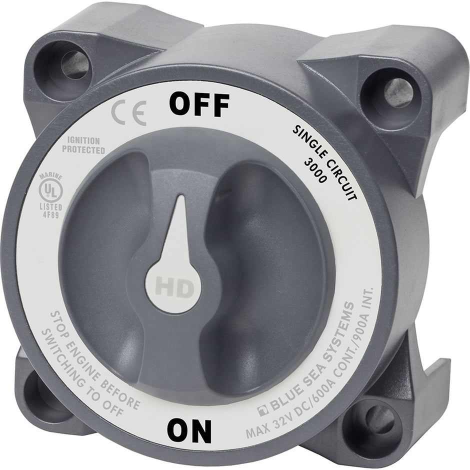 Blue Sea 3000 HDSeries Battery Switch Single Circuit ONOFF 3000
