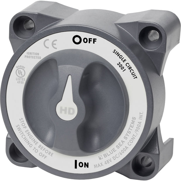 Blue Sea 3001 HDSeries Battery Switch Single Circuit ONOFF wAFD 3001