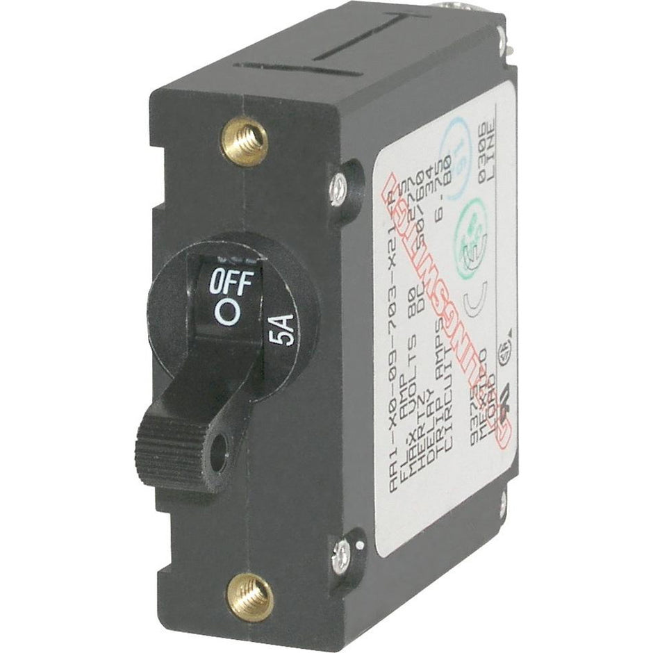 Blue Sea 7200 AC  DC Single Pole Magnetic World Circuit Breaker    5 Amp 7200