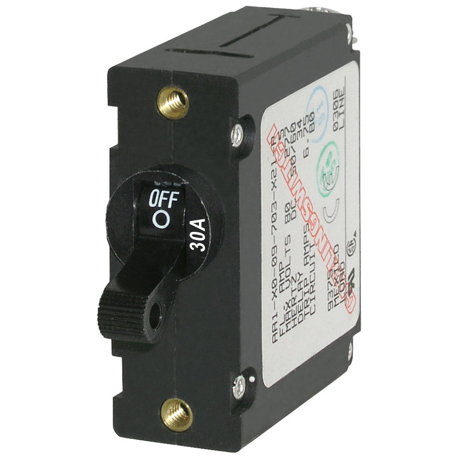 Blue Sea 7220 AC  DC Single Pole Magnetic World Circuit Breaker    30 Amp 7220