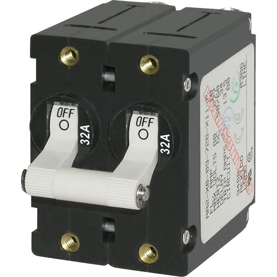 Blue Sea 7295 ASeries Double Pole Toggle  32A  White 7295