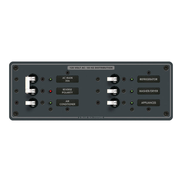 Blue Sea 8099 AC Main 4 Positions Toggle Circuit Breaker Panel  White Switches 8099