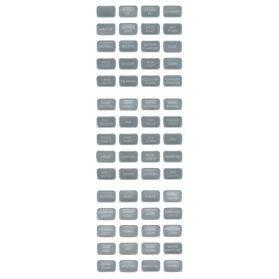 Blue Sea 8217 Grey Small Format Label Kit  60 Labels 8217