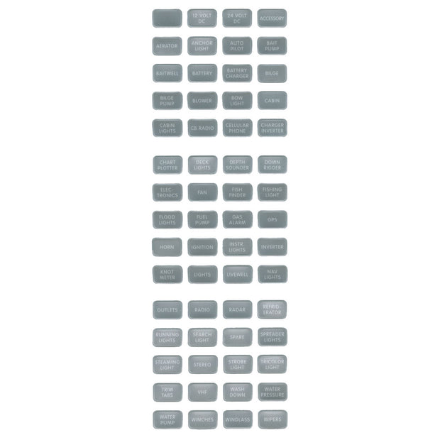 Blue Sea 8217 Grey Small Format Label Kit  60 Labels 8217