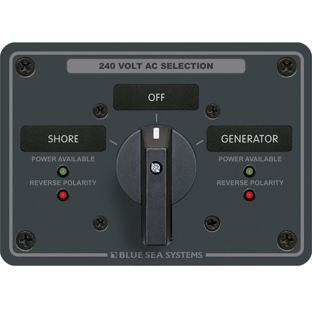 Blue Sea 8363 AC Rotary Switch Panel 65 Ampere 2 Positions  OFF 3 Pole 8363