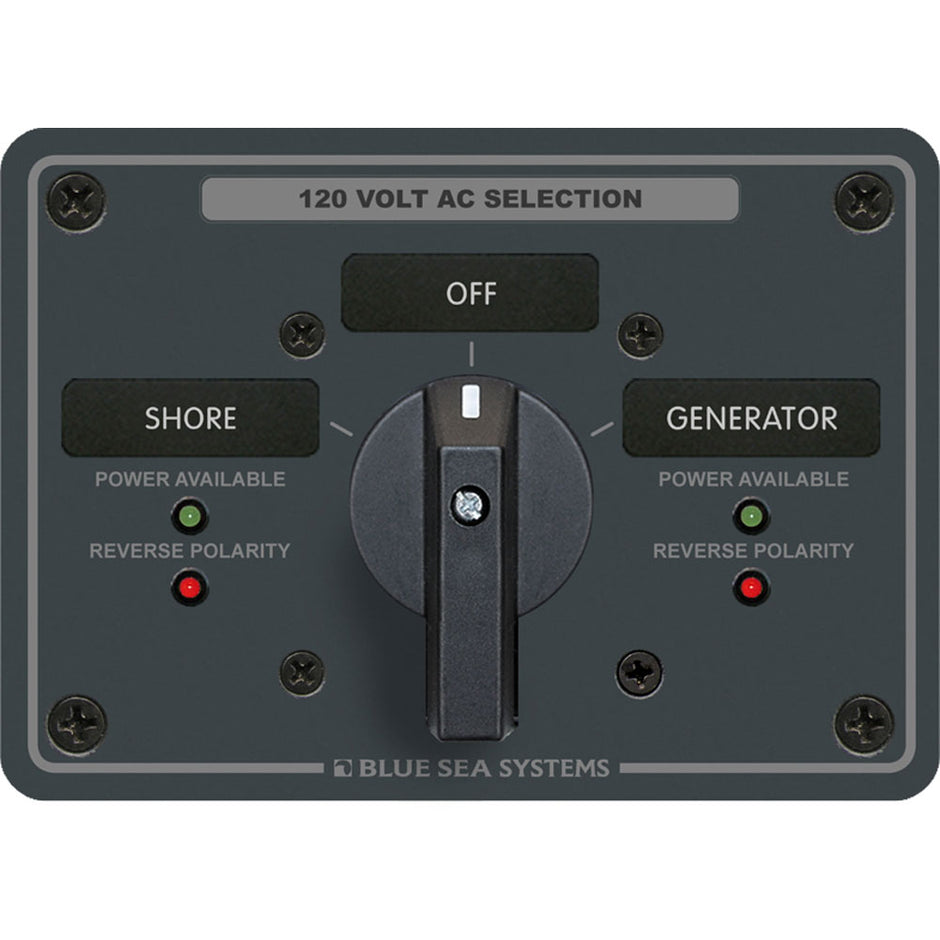 Blue Sea 8365 AC Rotary Switch Panel 65 Ampere 2 Positions  OFF 2 Pole 8365