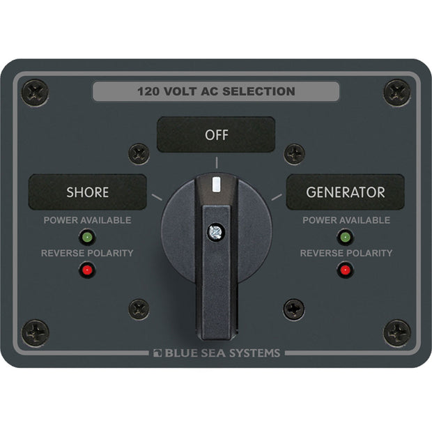 Blue Sea 8365 AC Rotary Switch Panel 65 Ampere 2 Positions  OFF 2 Pole 8365