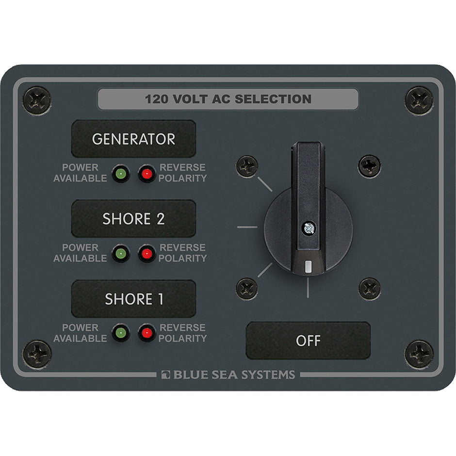 Blue Sea 8366 AC Rotary Switch Panel 30 Ampere 3 Positions  OFF 2 Pole 8366
