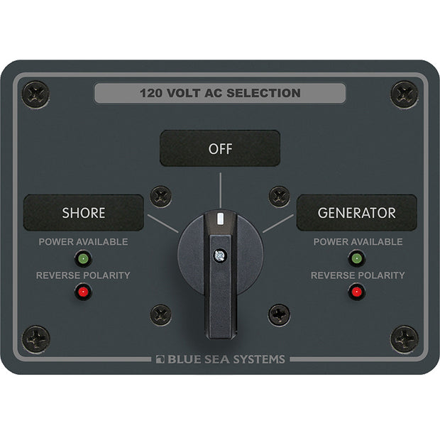 Blue Sea 8367 AC Rotary Switch Panel 30 Ampere 2 Positions  OFF 2 Pole 8367