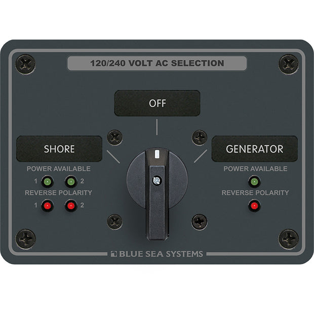 Blue Sea 8386 AC Rotary Switch Panel 30 Ampere 2 Positon  OFF 4 Pole 8386