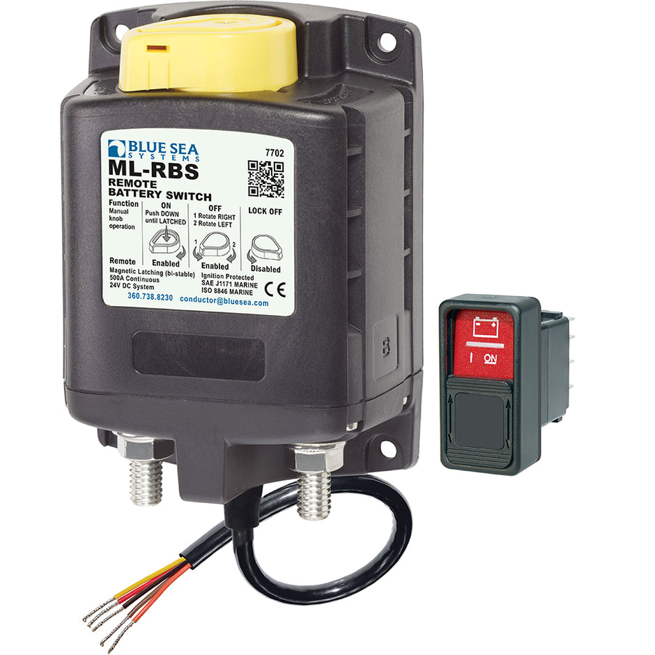 Blue Sea 7702 MLSeries Remote Battery Switch wManual Control 24V DC 7702