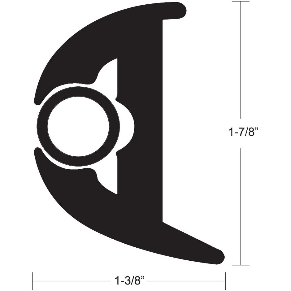 TACO Flex Vinyl Rub Rail Kit  Black wBlack Insert  70  178 x 138 V113426BBK702