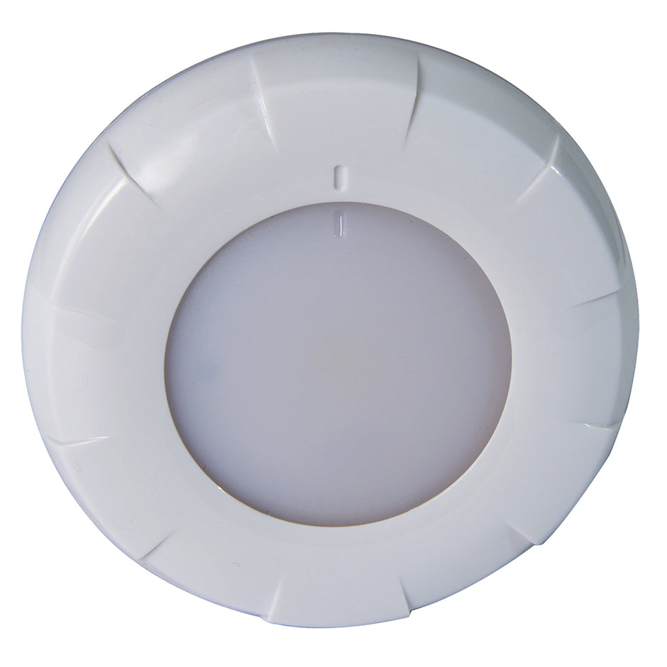 Lumitec Aurora LED Dome Light  White Finish  WhiteBlue Dimming 101075