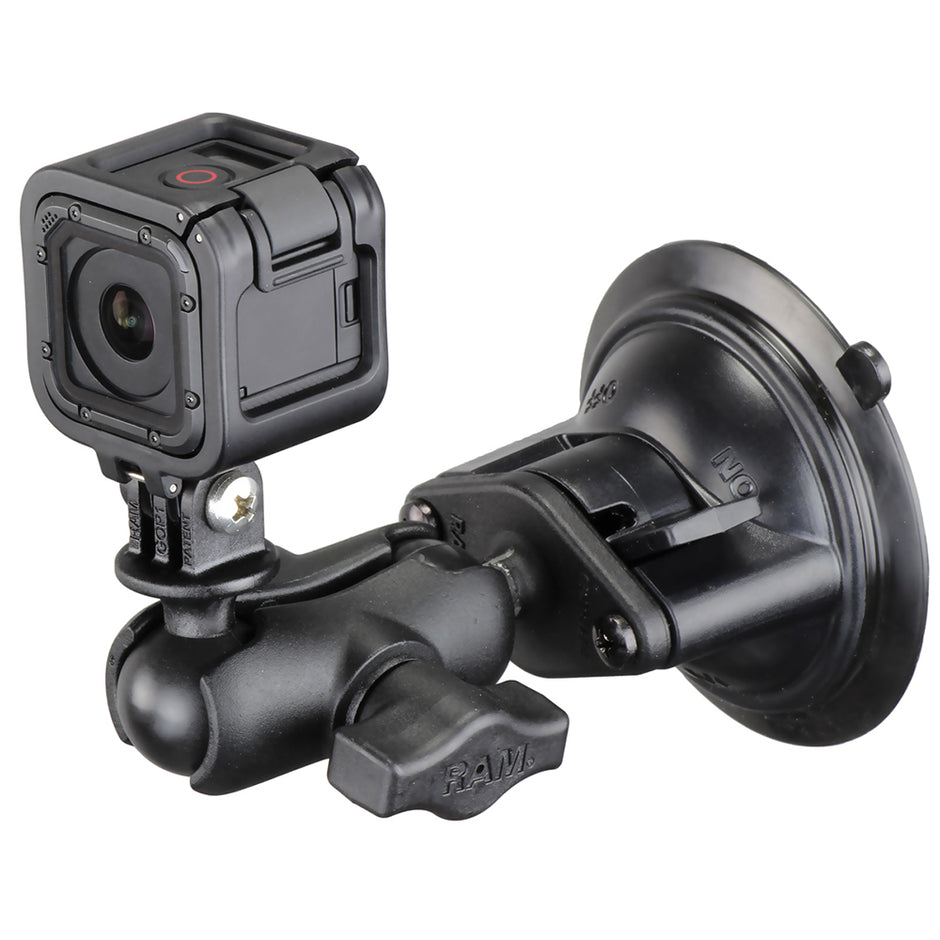 RAM Mount GoPro Hero Short Arm Suction Cup Mount RAMB166AGOP1U