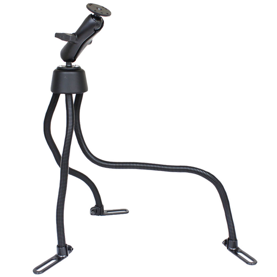 RAM Mount POD III Universal NoDrill Mount wDouble Socket Arm  2 25 Round Bases  AMPs Pattern RAM3163202U