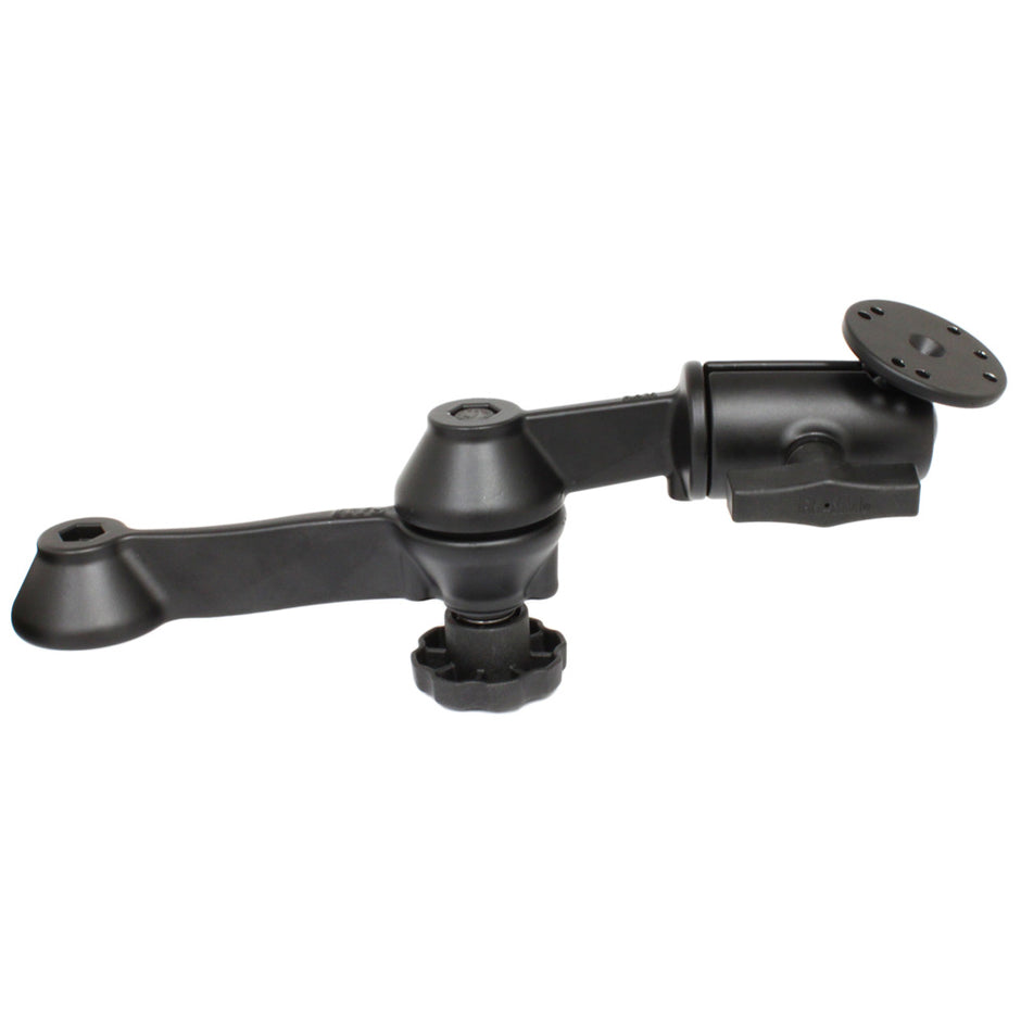 RAM Mount 12 Double Swing Arm w25 Round Base  Powder Coated Marine Grade Aluminum RAMVB1101U