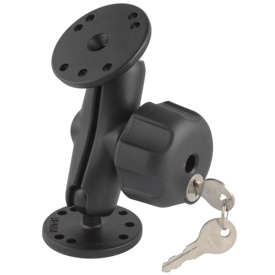 RAM Mount Locking Double Socket Arm w225 Bases RAMB101LU